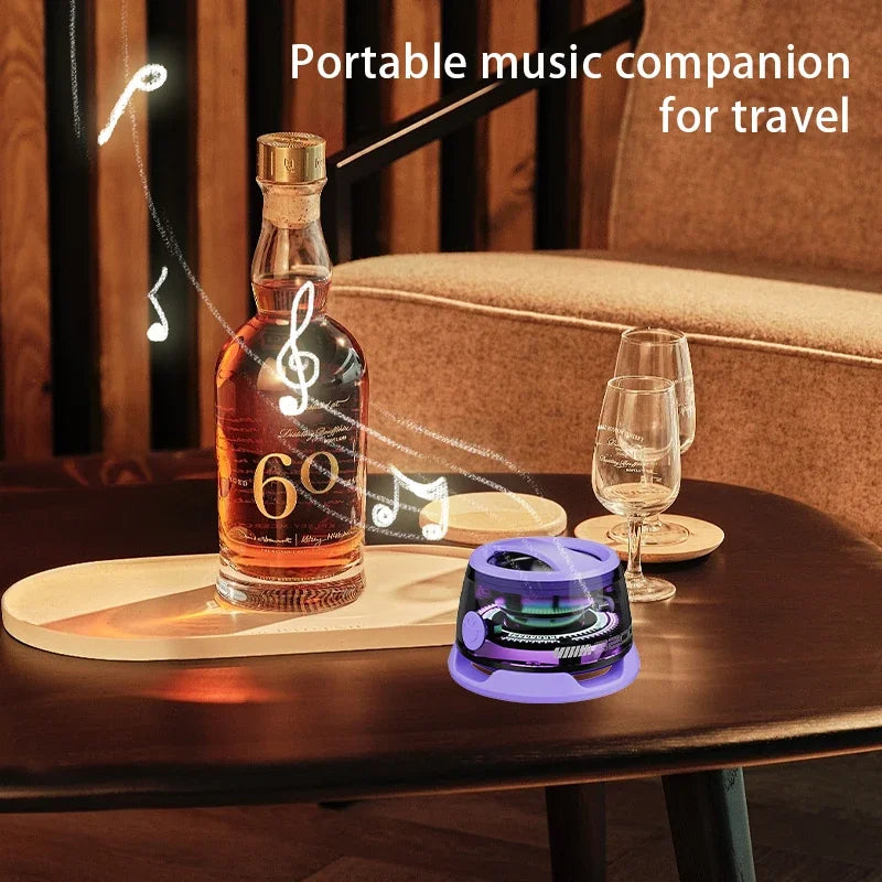 Portable Bluetooth Speaker BT5.3 – Magnetic Mini Speaker with RGB Lights & Phone Holder, Up to 7 Hours Playback