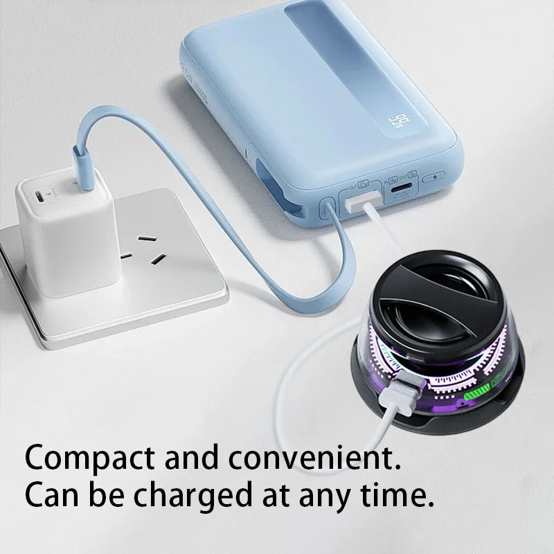 Portable Bluetooth Speaker BT5.3 – Magnetic Mini Speaker with RGB Lights & Phone Holder, Up to 7 Hours Playback